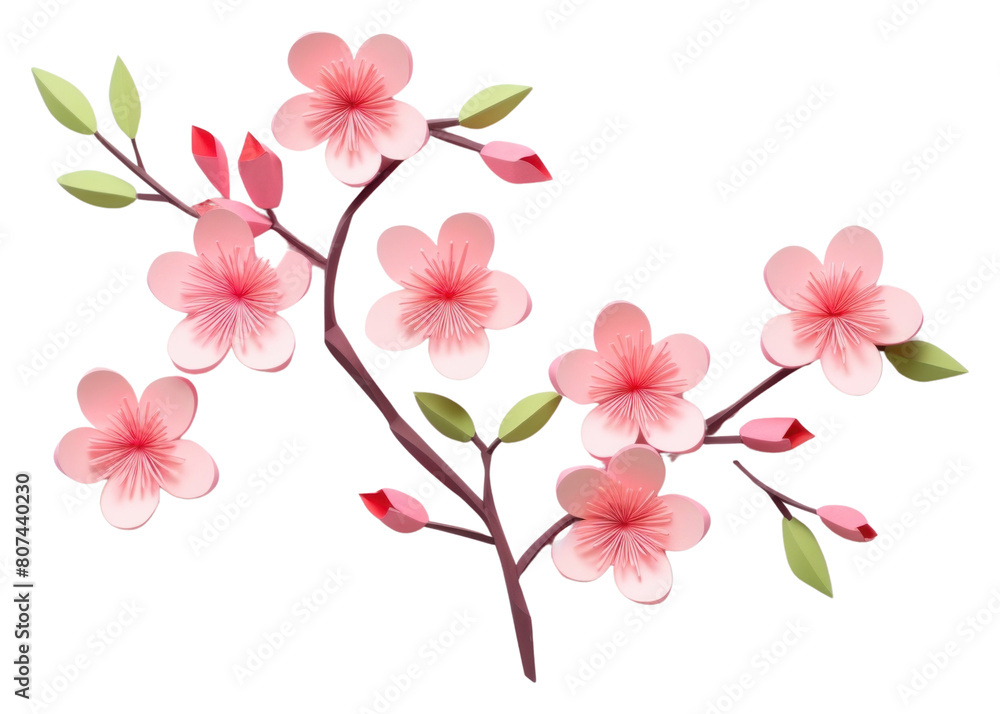 Naklejka premium PNG Cherry blossom flower petal plant.