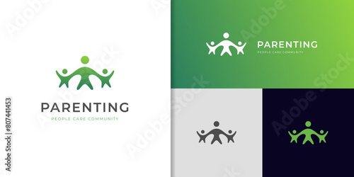 Mother Care children logo icon design. parenting vector logo illustration