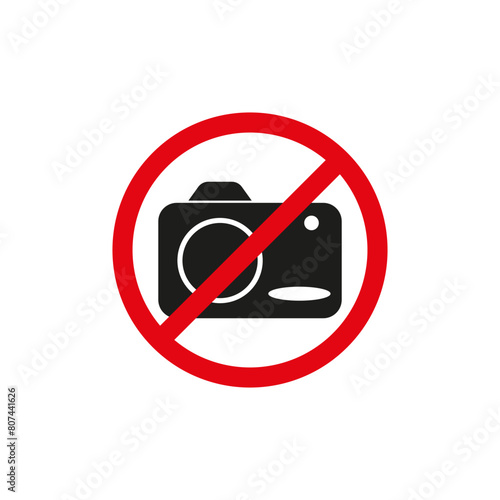 No Photography Allowed Sign. EPS 10.