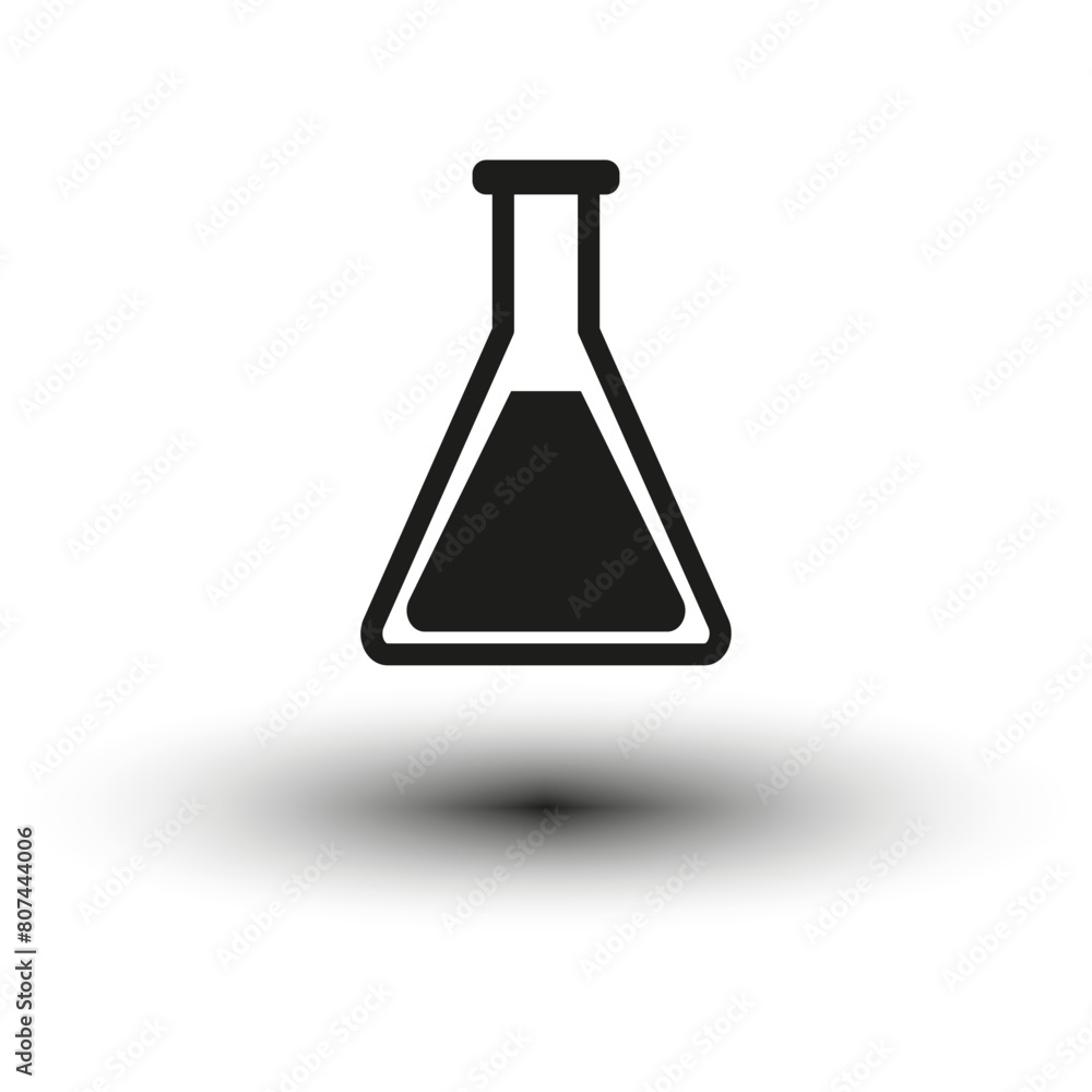 Laboratory flask icon. Chemical experiment symbol. Science vector graphic. Laboratory flask icon. Chemical experiment symbol. Science vector graphic.