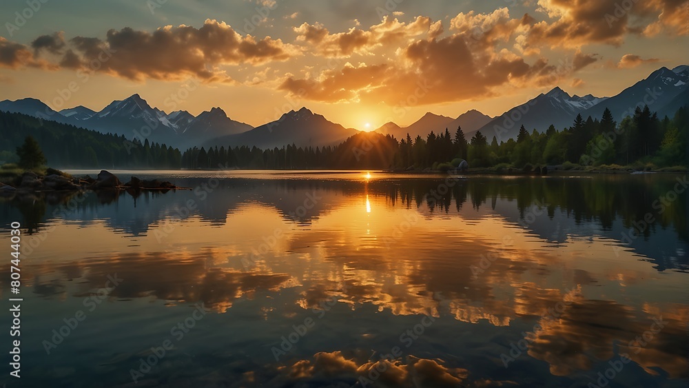Golden Majesty Alpine Sunrise 