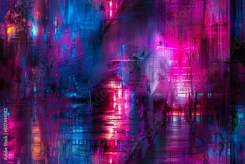 Infuse a cyberpunk essence into an Impressionist painting