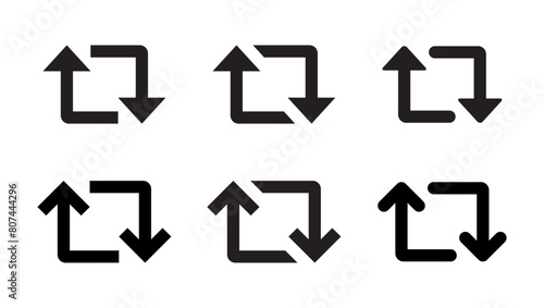 Repost icon set collection. Repeat concept in generic style