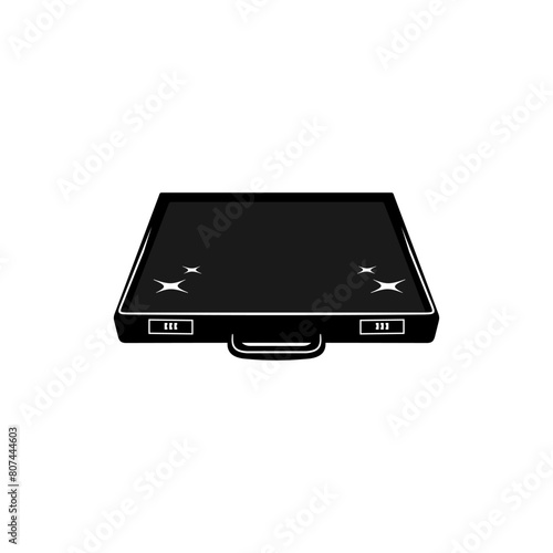 black box suitcase lying around vector illustration