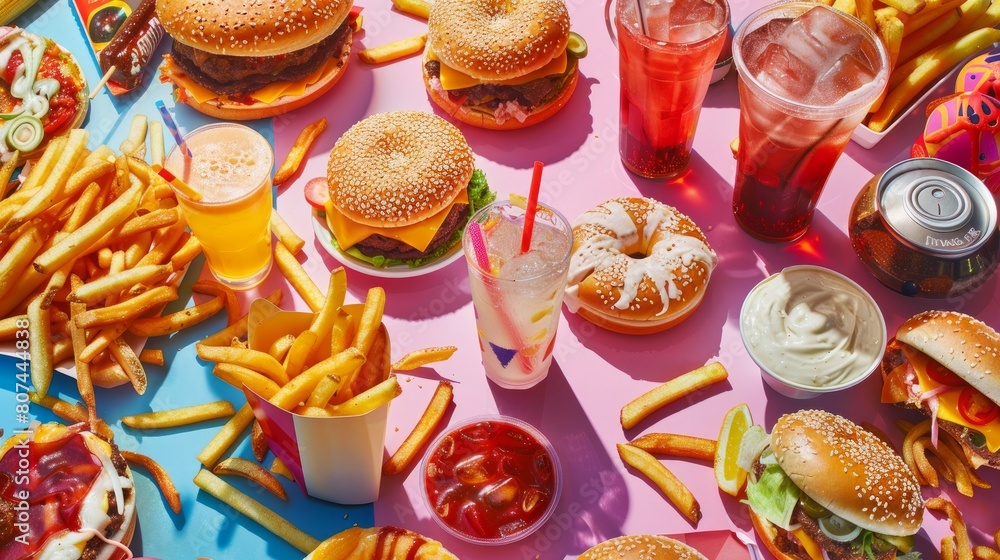 collage of various fast food products and drinks