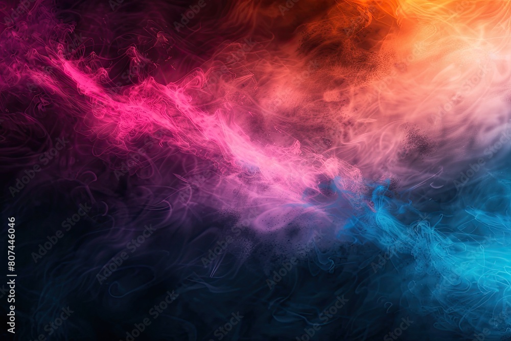 A colorful smokey background with a blue and purple swirl