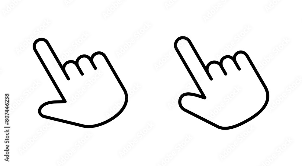 Hand cursor icon set. click icon vector. hand click. pointer Hand cursor icon set. click icon vector. hand click. pointer