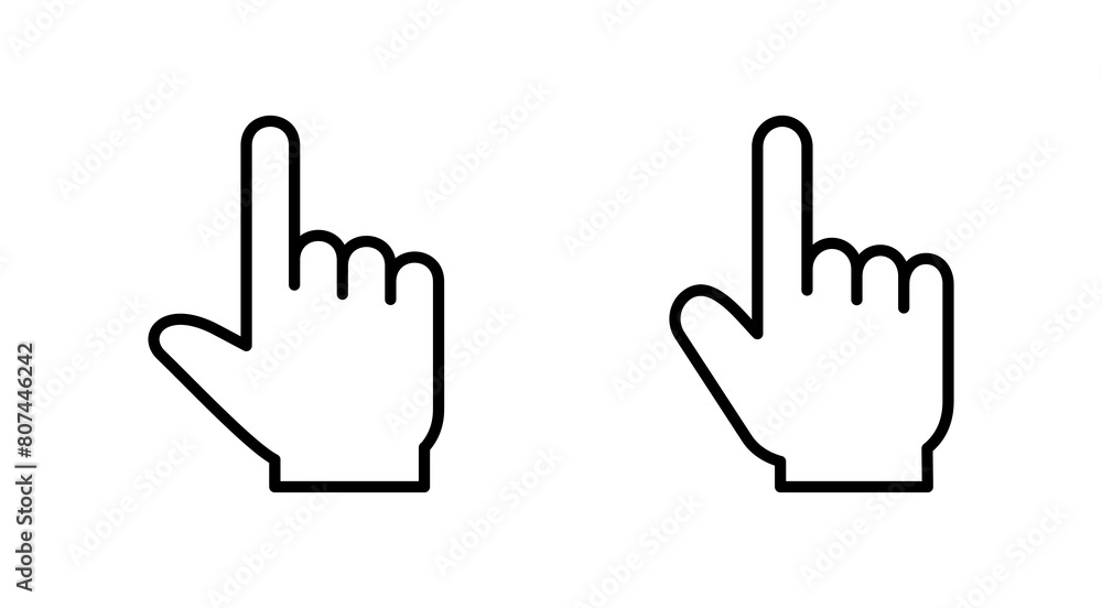 Hand click icon set. pointer icon vector. hand cursor icon vector Hand click icon set. pointer icon vector. hand cursor icon vector