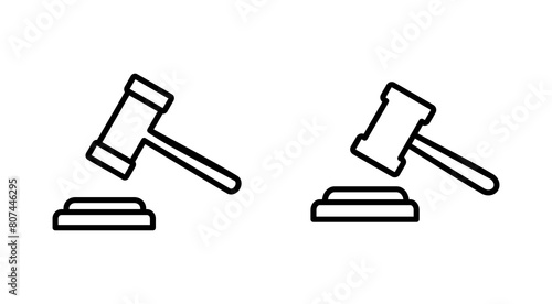 Gavel icon set. judge gavel icon vector. law icon vector. auction hammer