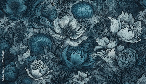 くすんだブルーの花の壁紙 photo