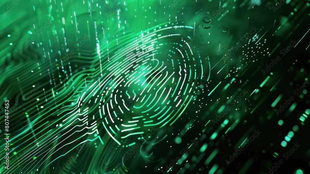 Fingerprint in circuit board, , future technology concept Fingerprint in circuit board, , future technology concept