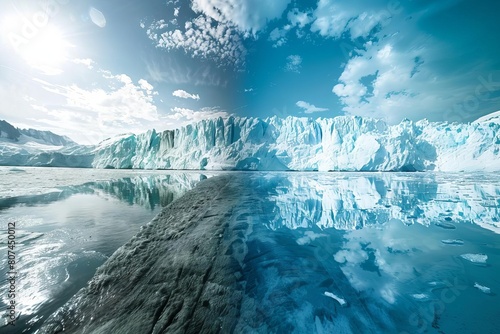 melting glaciers and global warming impact dramatic environmental concept photo
