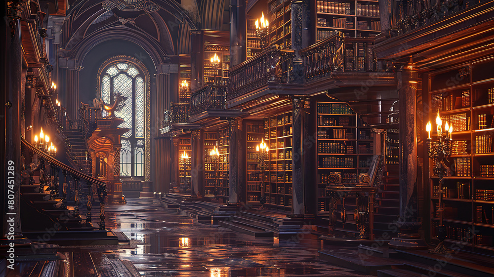 Obraz premium Beautiful Darkly atmospheric retail environment rendering