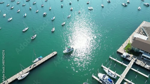 Sunny aerial view of the Monroe Harbor photo