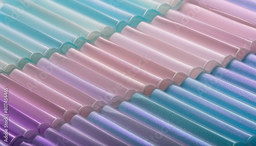 A pastel background texture of wavy ripples of plastic-looking material in diagonal lines.