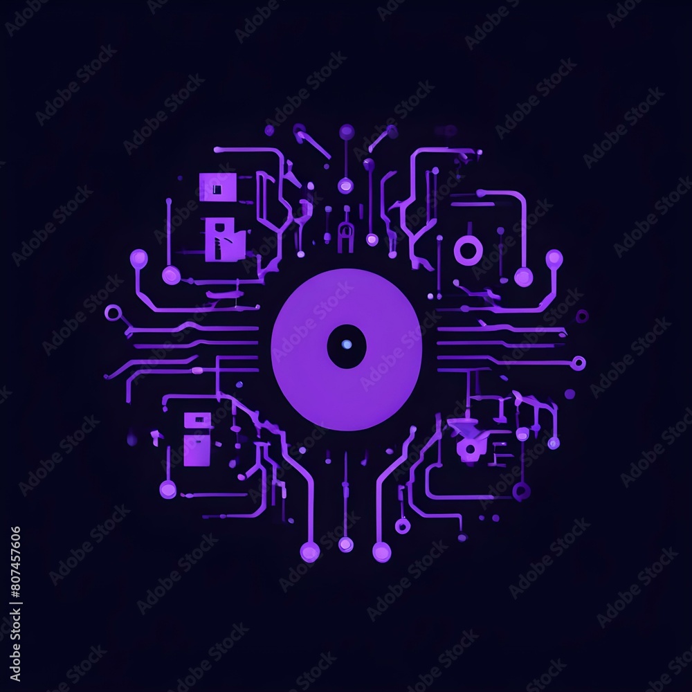 circuit circles board on a black background 