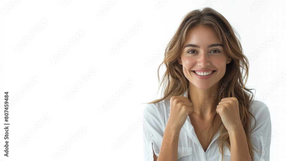 Hispanic business woman shows passion for work targets and achievements Hispanic business woman shows passion for work targets and achievements
