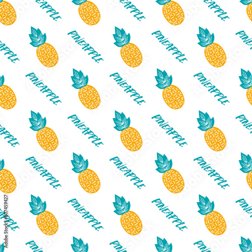 Pineapple Delight Paradise Seamless Vector Pattern