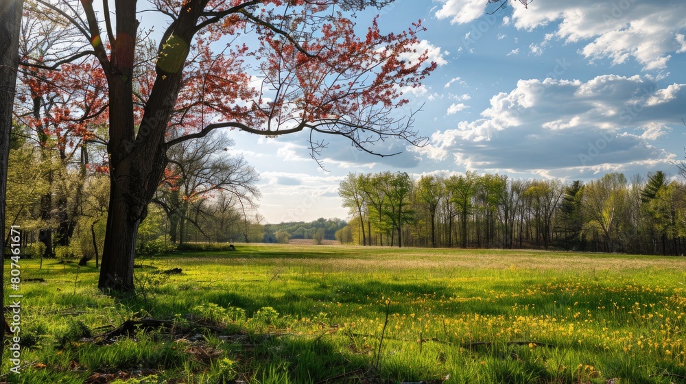 Tranquil Spring Landscape: Nature's Renewal Tranquil Spring Landscape: Nature's Renewal