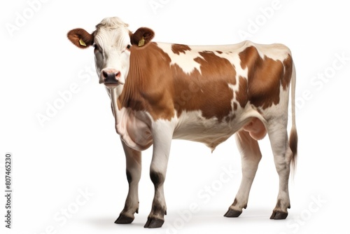 白い背景の牛