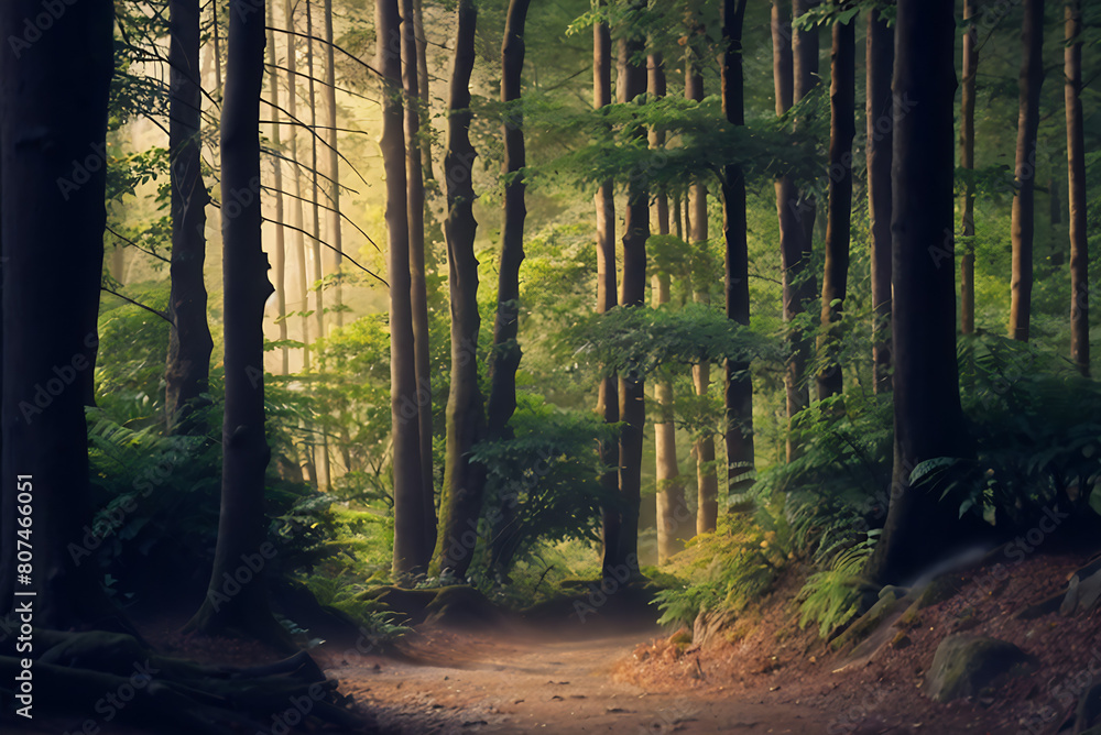 Obraz premium morning in the forest