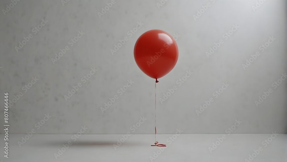 Red balloon floats against solid white background, its vibrant hue a stark contrast to the empty expanse ai_generated Red balloon floats against solid white background, its vibrant hue a stark contrast to the empty expanse ai_generated