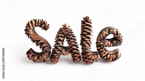 The word Sale created in Cedar Pinecone Letters.