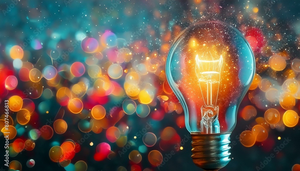 light bulb with bokeh background. Creative light bulb Think different creative idea concept light bulb with bokeh background. Creative light bulb Think different creative idea concept