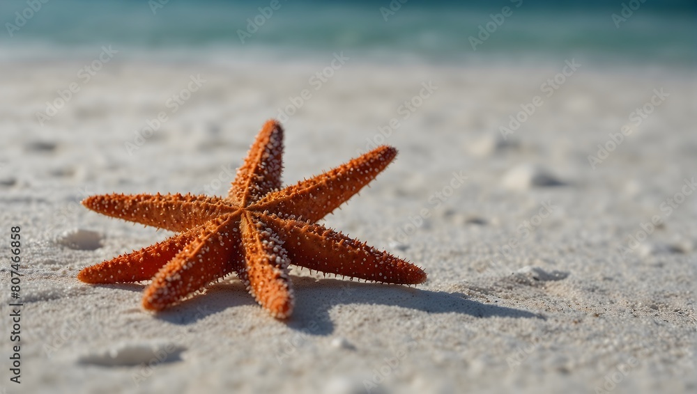 A lone starfish rests on a pristine white shore, its vibrant hues contrasting against the pure backdrop ai_generated A lone starfish rests on a pristine white shore, its vibrant hues contrasting against the pure backdrop ai_generated