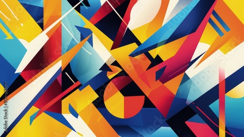 A vibrant illustration of irregular geometric shapes abstract background 