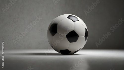 A pristine white backdrop  a solitary football awaits its moment in the spotlight ai_generated