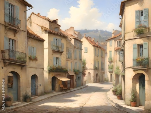 French Landscape Vintage Painting Illustration Art © ViewofWorld