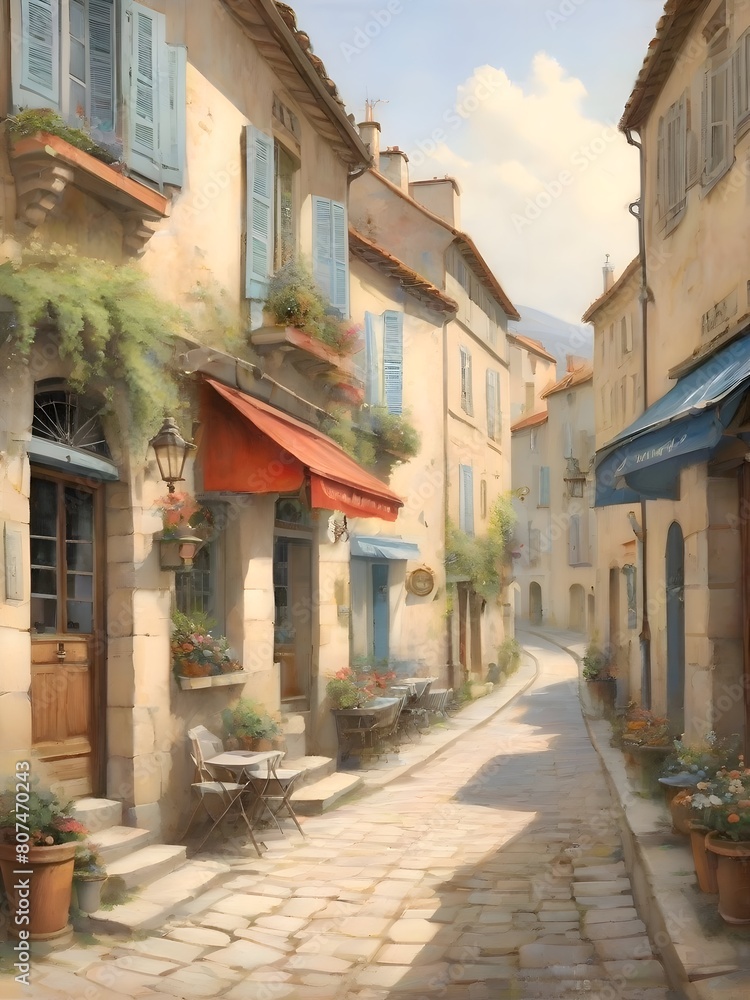 Obraz premium French Landscape Vintage Painting Illustration Art