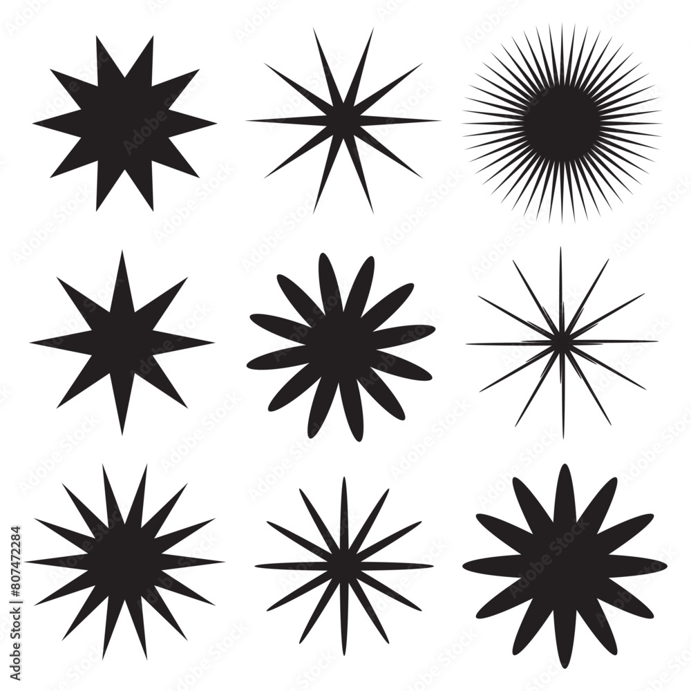 Icon set of round labels or stickers isolated. Starburst style icon symbol. Vector illustration. EPS 10. Icon set of round labels or stickers isolated. Starburst style icon symbol. Vector illustration. EPS 10.