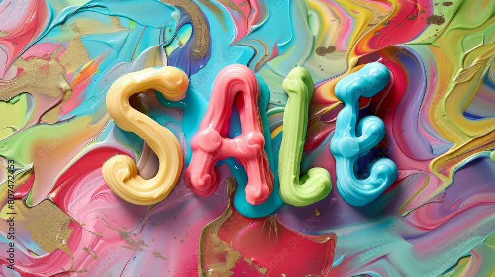 Colorful Slime Sale concept art poster. Colorful Slime Sale concept art poster.