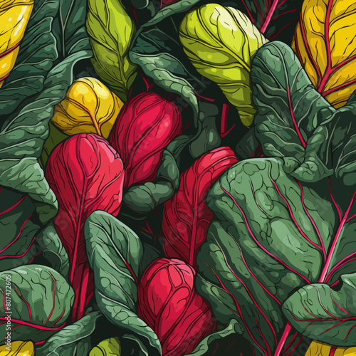 Seamless Colorful Spinach Pattern