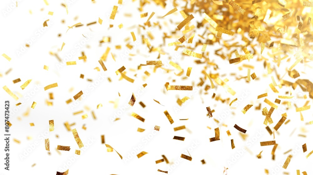 Gold confetti isolated on white background. Holiday decor Gold confetti isolated on white background. Holiday decor