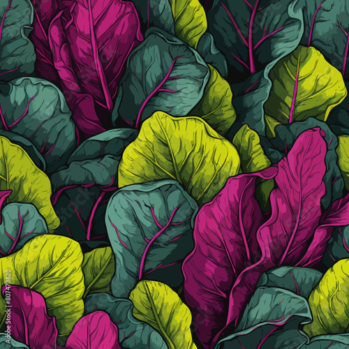 Seamless Colorful Spinach Pattern
