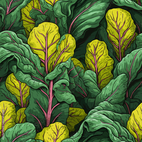 Seamless Colorful Spinach Pattern