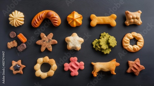 Dog food with different shapes generative ai