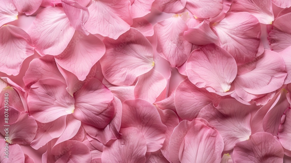 Overhead view of blush pink flower petals arranged tightly together. Overhead view of blush pink flower petals arranged tightly together.