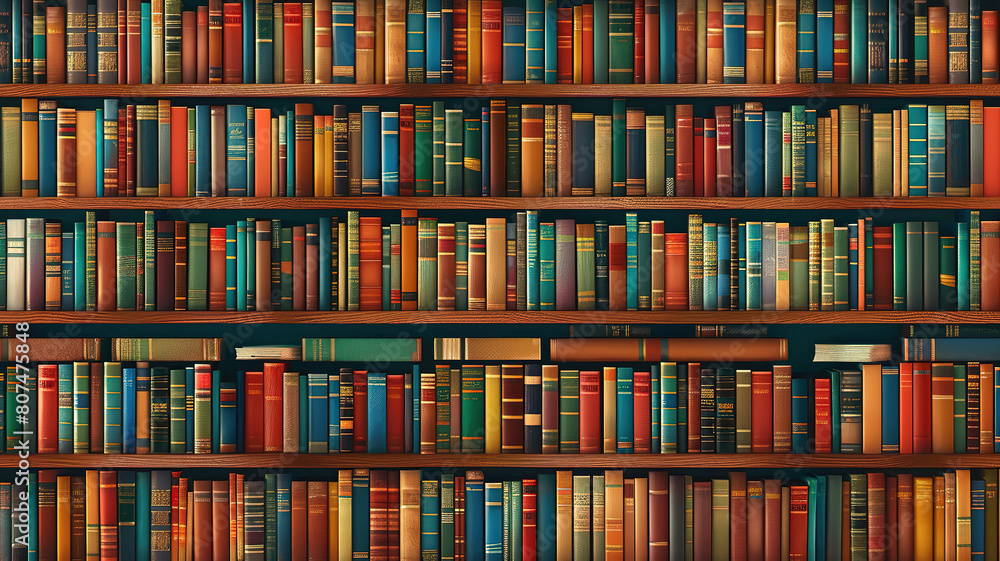 Glorious Bookshelf, Seamless texture (vertically and horizontally) Glorious Bookshelf, Seamless texture (vertically and horizontally)