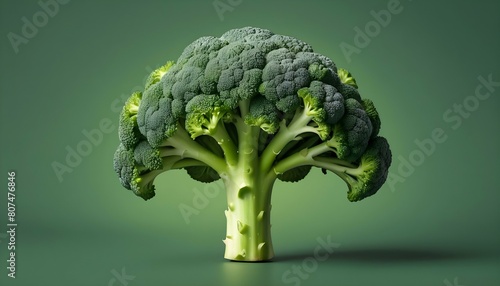 A broccoli icon with green florets and stalk upscaled 11 photo