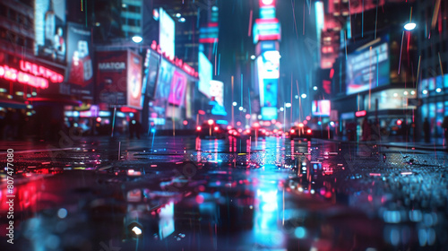 Wallpaper Mural City nightlife blur bokeh background. Rainy day on the city street at night  Torontodigital.ca