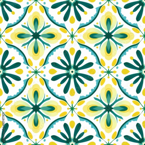 Tribal Abstraction in Yellow and Green