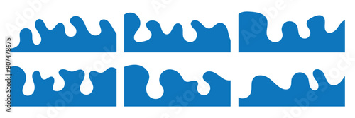 Divider Shape for Website Set. Abstract Design Elements for Web Page. Vector banner header and separator. Top and Bottom on Website, App, Banners or Posters. 11:11