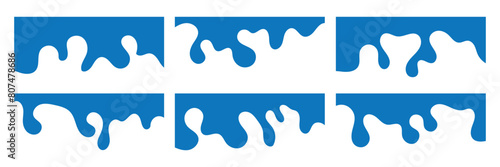 Template of Modern Dividers Shapes for Website Pictogram Set. Curve Lines, Drops, Wave Collection of Abstract Design Element for Top, Bottom Page Web Site. Border shape for website. 11:11