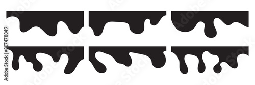 Vector Set of Template Dividers with Drops, Waves and Geometric Shapes. Wave Shape, Curve Line, Drops Separator Effects Collection For Poster, App, Banner. Isolated Vector Illustration.