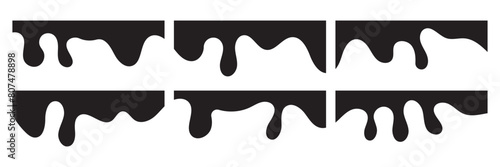 Vector Set of Template Dividers with Drops, Waves and Geometric Shapes. Wave Shape, Curve Line, Drops Separator Effects Collection For Poster, App, Banner. Isolated Vector Illustration. 11:11