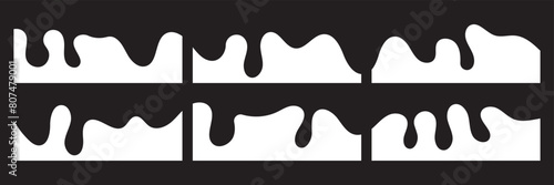 Vector Set of Template Dividers with Drops, Waves and Geometric Shapes. Wave Shape, Curve Line, Drops Separator Effects Collection For Poster, App, Banner. Isolated Vector Illustration. 11:11